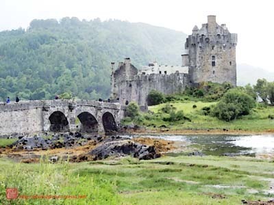 スコットランド スカイ島風景 3 アイリーン ドナン城の風景 3 写真を絵画に